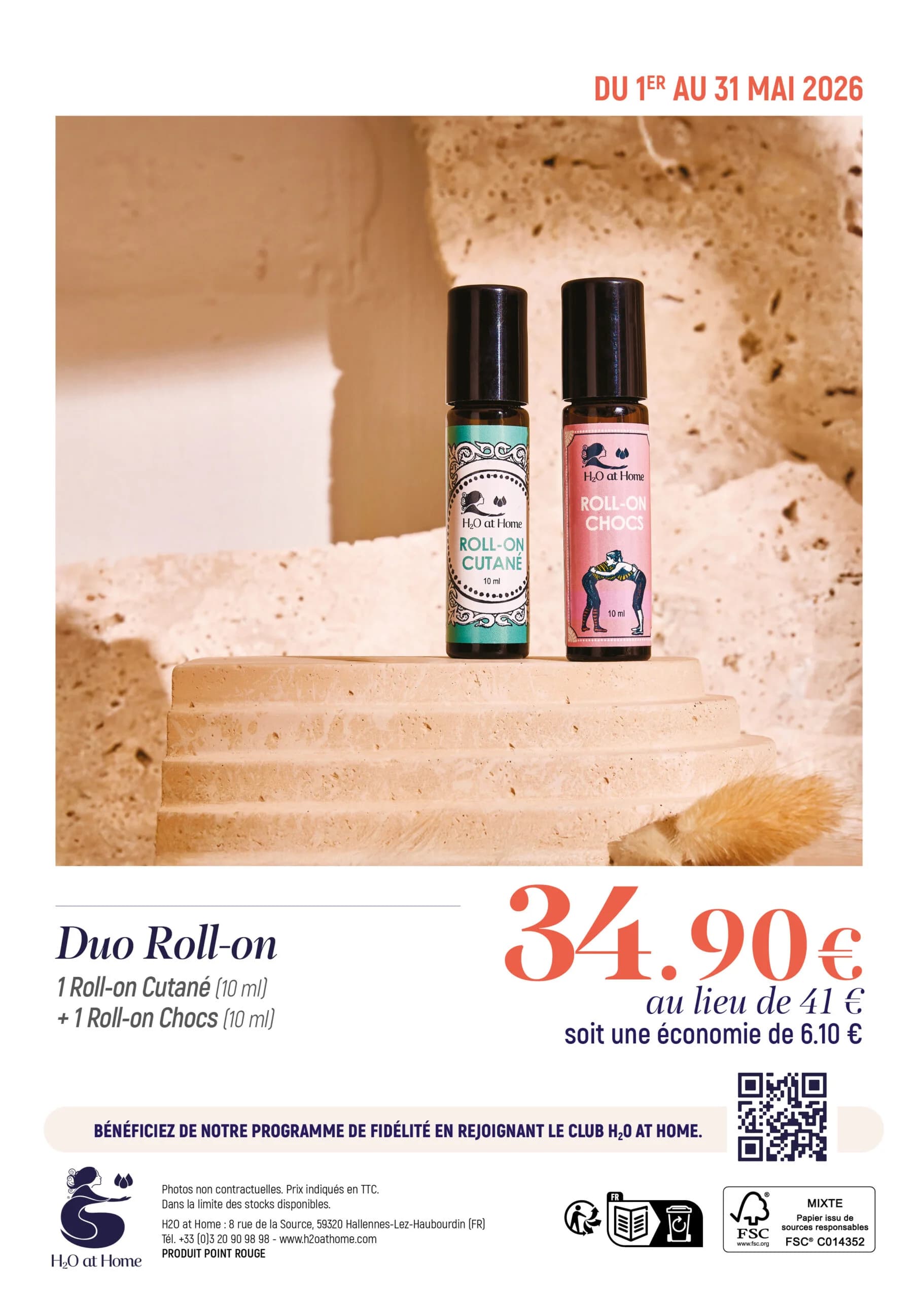 Avis Duo Roll-on H2O at Home 2026 : Cutané & Chocs, Mes Alliés Bien-être en Wallonie