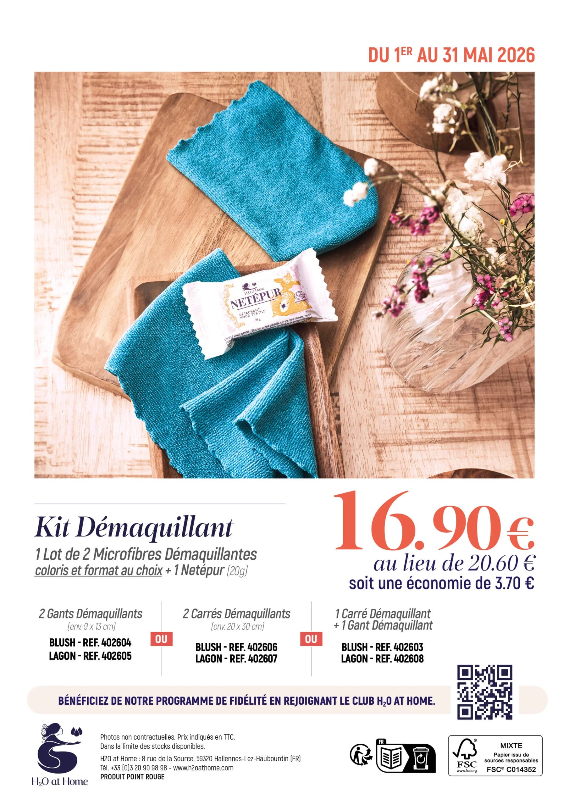 Avis Kit Démaquillant H2O at Home 2026 : La Microfibre Naturelle qui Démaquille à l'Eau