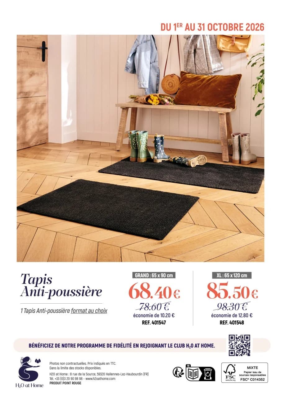 Promo Tapis Anti-poussière — dès 68,40 € au lieu de 78,60 €