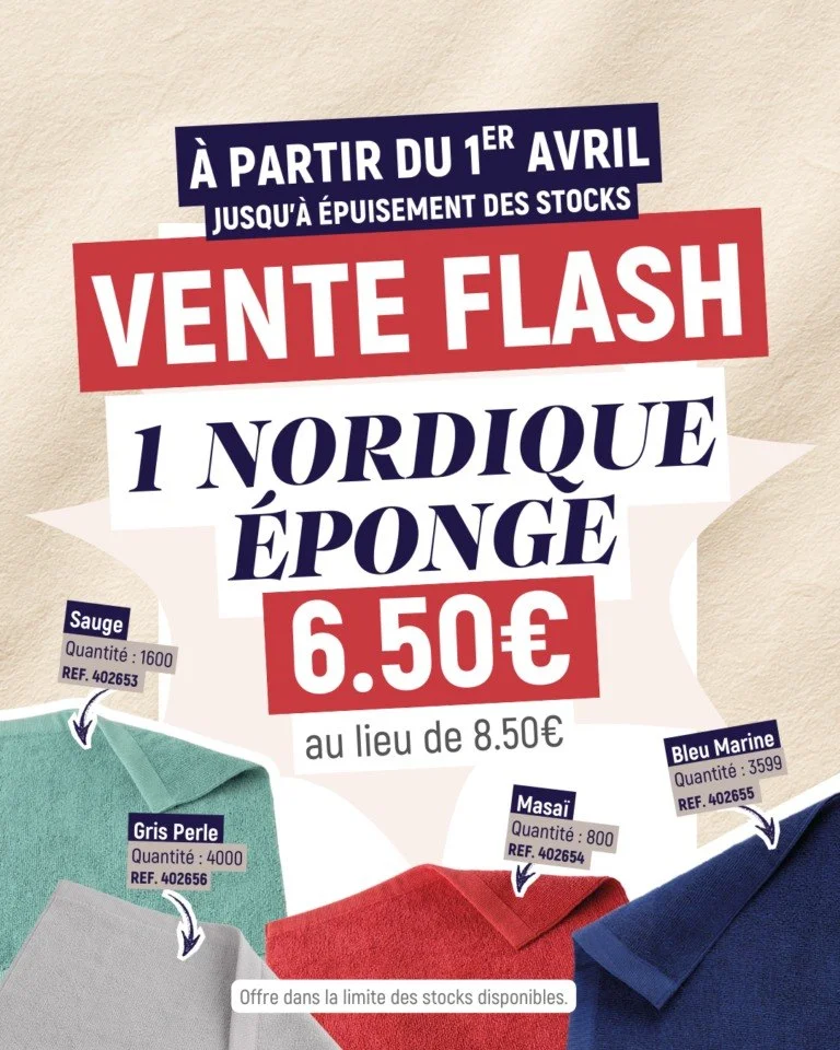Nordique Éponge H2O at Home — serviette microfibre 4 coloris (Sauge, Gris Perle, Masai, Bleu Marine)
